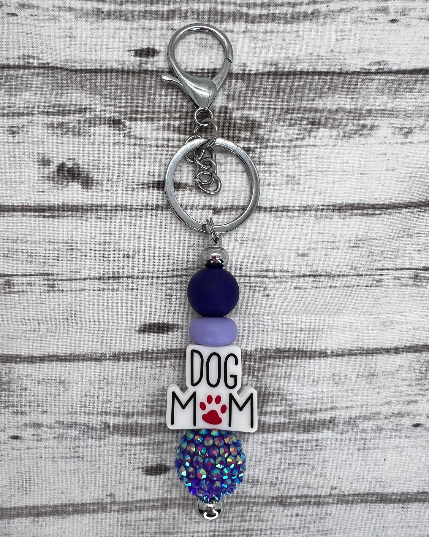 Keychain-Dog Mom Purple