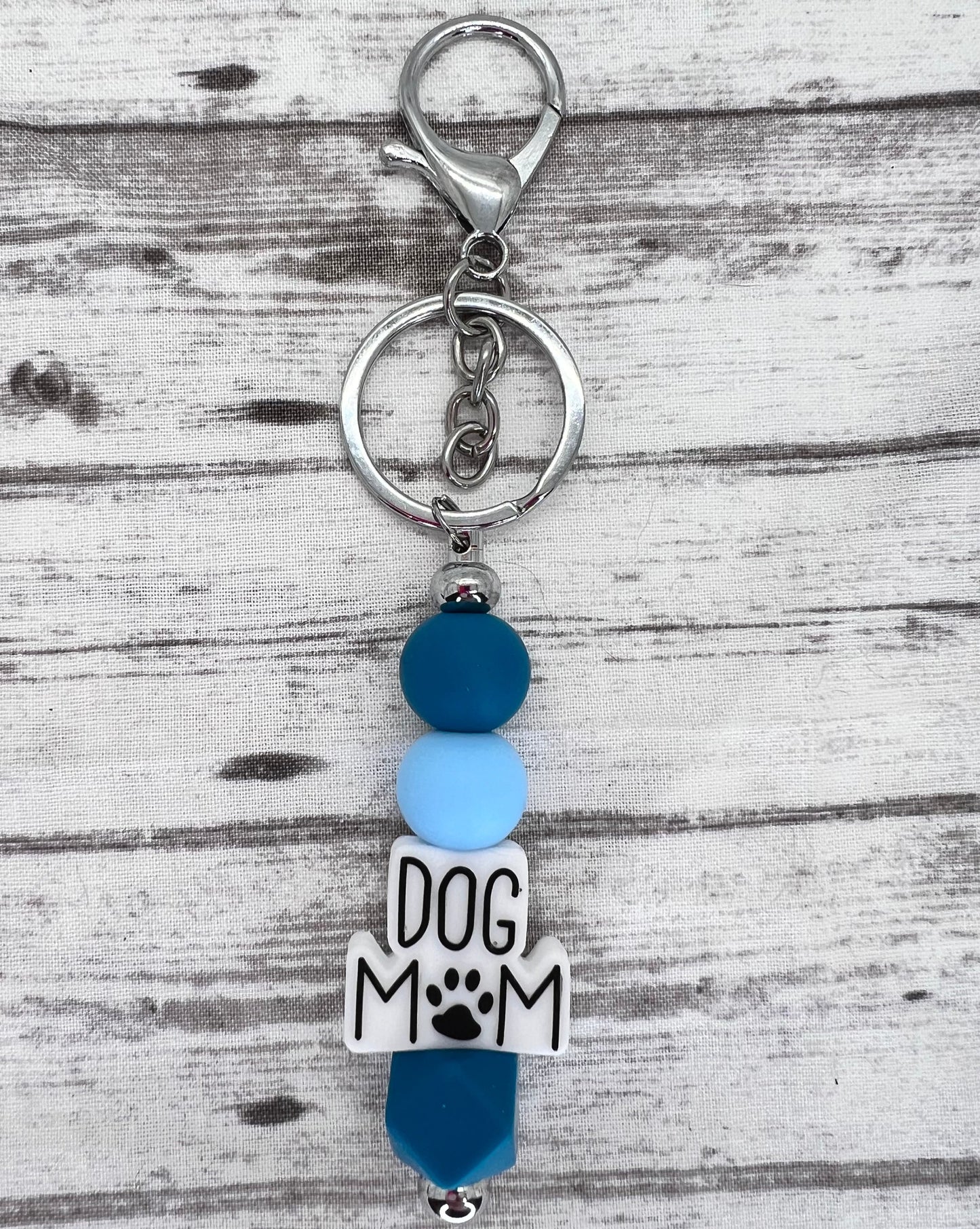 Keychain-Dog Mom Blue