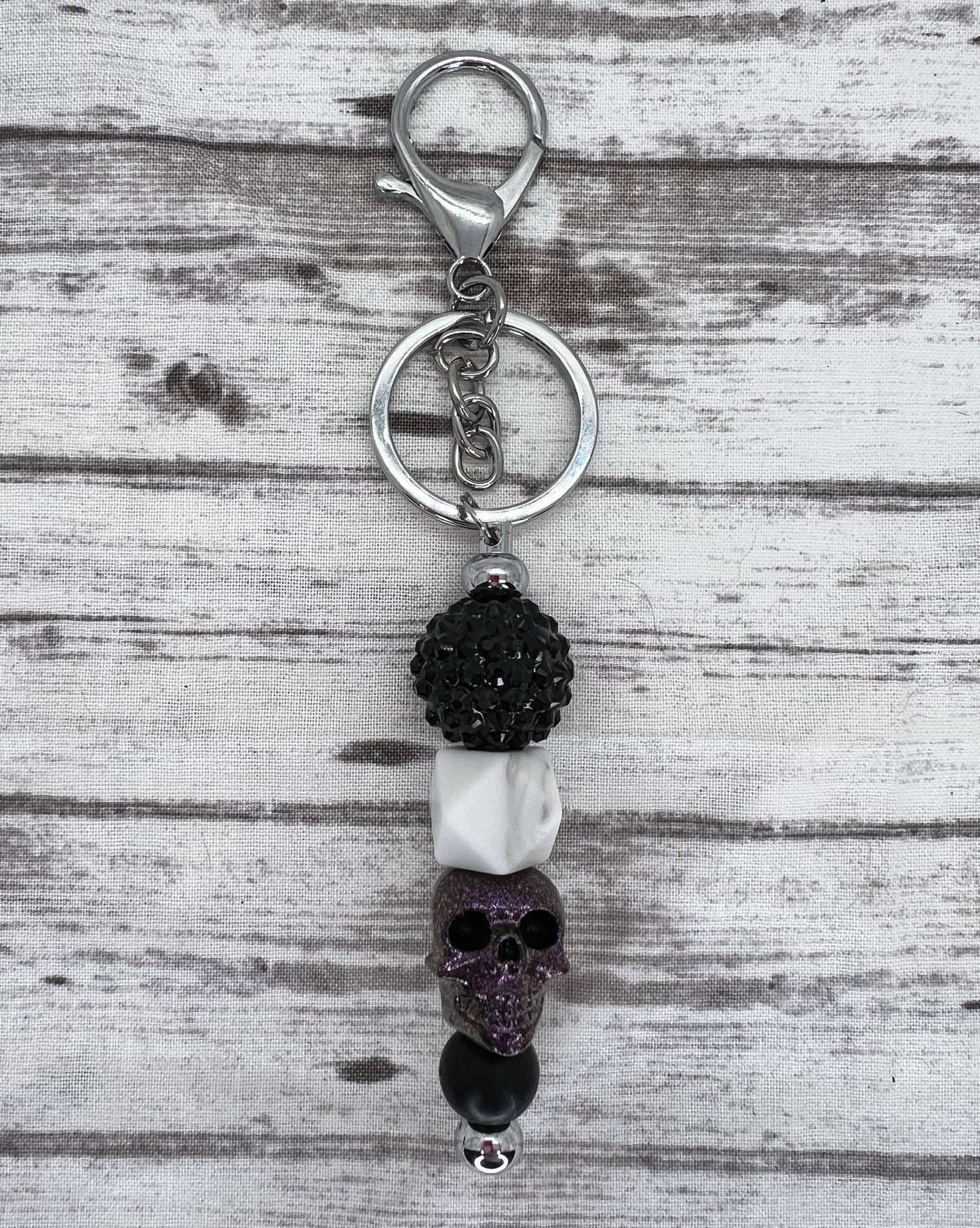 Keychain-Purple Shimmer Skull