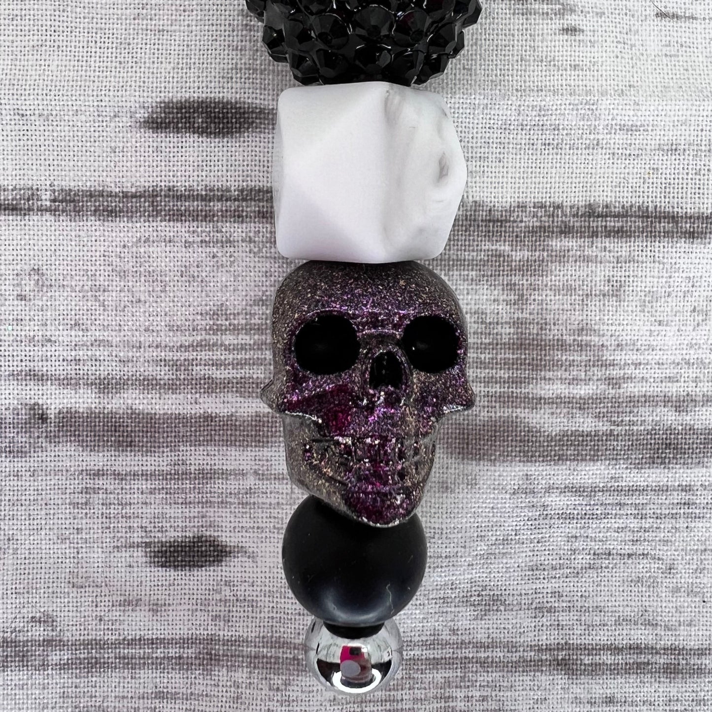 Keychain-Purple Shimmer Skull