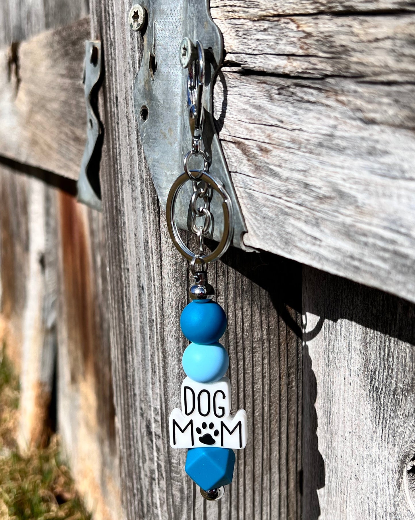 Keychain-Dog Mom Blue